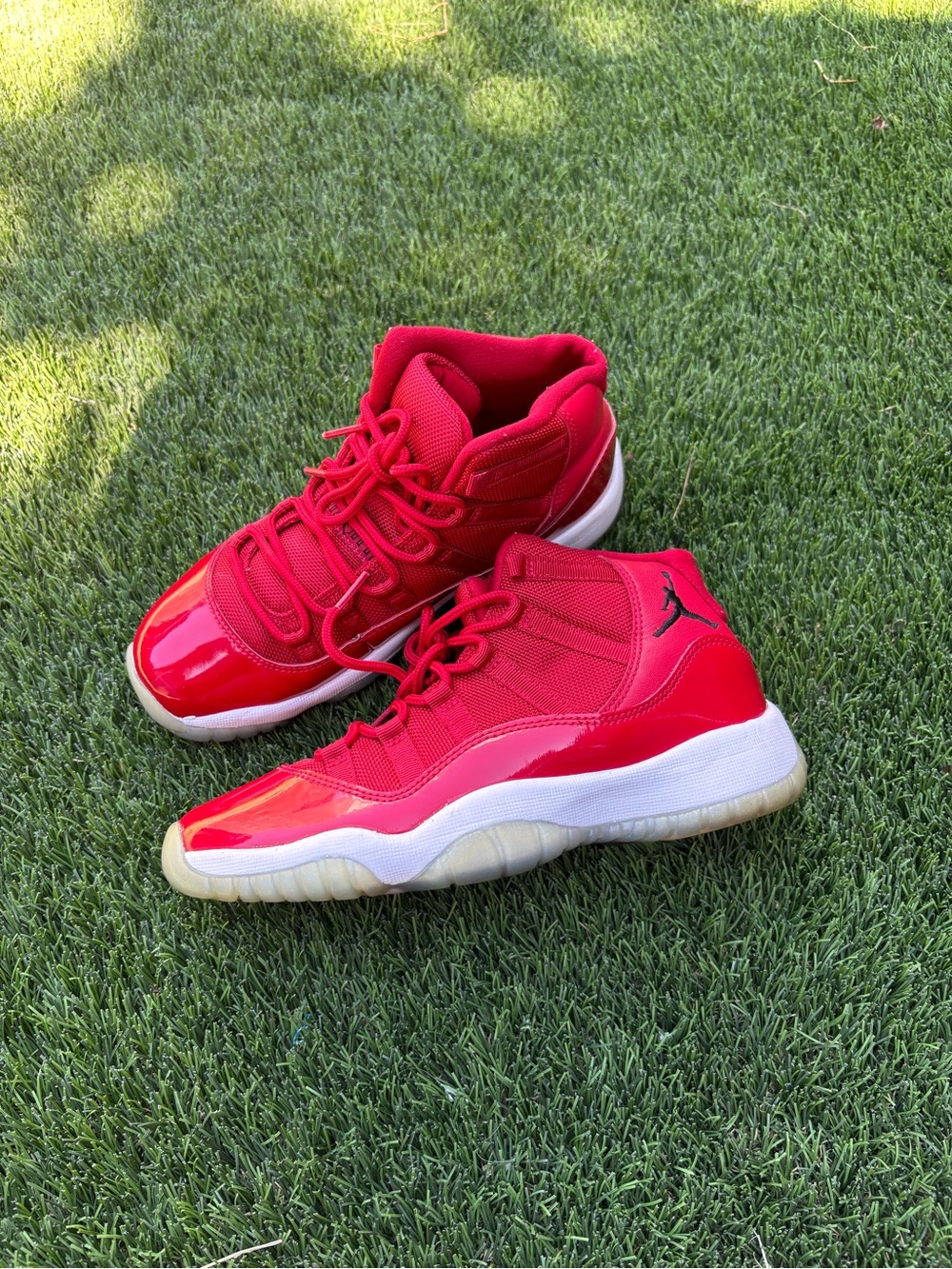 Jordan Kids' Red High-Top Basketball Sneakers with Black Jumpman